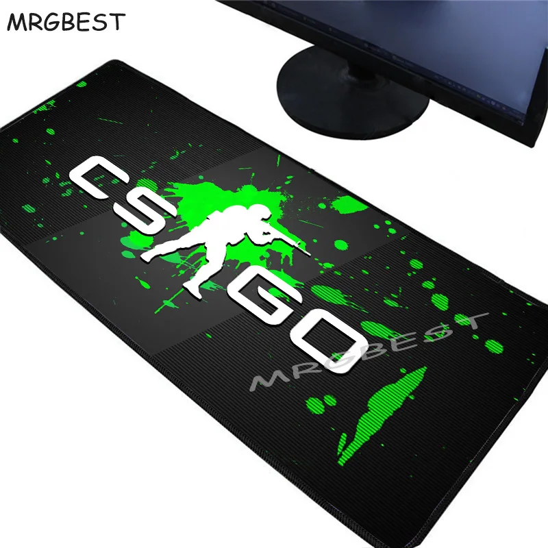 MRGBEST CS GO игровой коврик для мыши Lockedge прочный нескользящий с клавиатурой в стиле