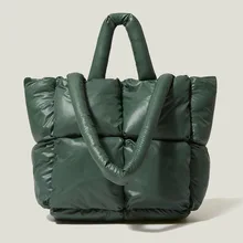 

Fashion Large Tote Nylon Down Cotton Padded Designer Quilted Shoulder Bags for Women Luxury Crossbody Bag Winter Purse Handbags