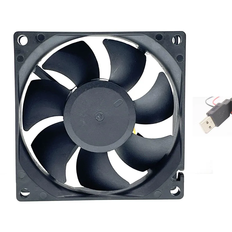 

100pcs 80mm 5V USB Cooling Fan Sleeve Bearing Mute Quiet 8025 2300RPM 0.30A 24DBA 32CFM +50pcs 80mm Fan Grill + 200pcs Screw