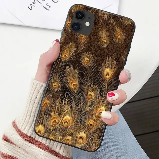 YNDFCNB peacock feather Phone Case for iPhone 11 12 pro XS MAX 8 7 6 6S Plus X 5S SE 2020 XR cover a7