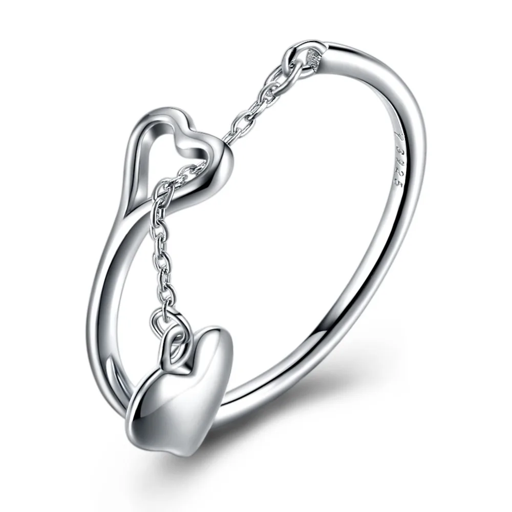 

TR031 Simple Hollow Heart 925 Sterling Silver Ring Engagement wedding Jewelry for women