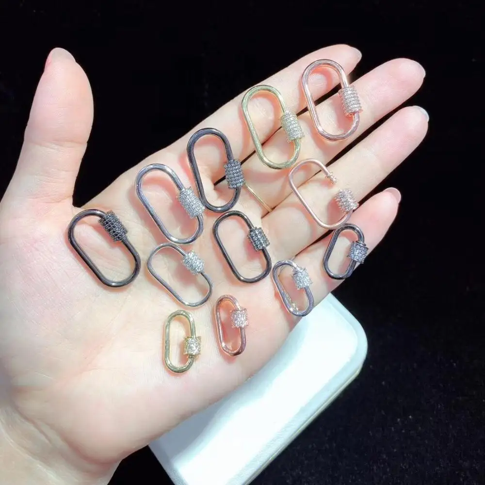 ST017 многоцветный дополнительный изысканный фианит Pave Oval застежка Гальваническая Застежка Ювелирные изделия фурнитура модная застежка ювелирные изделия