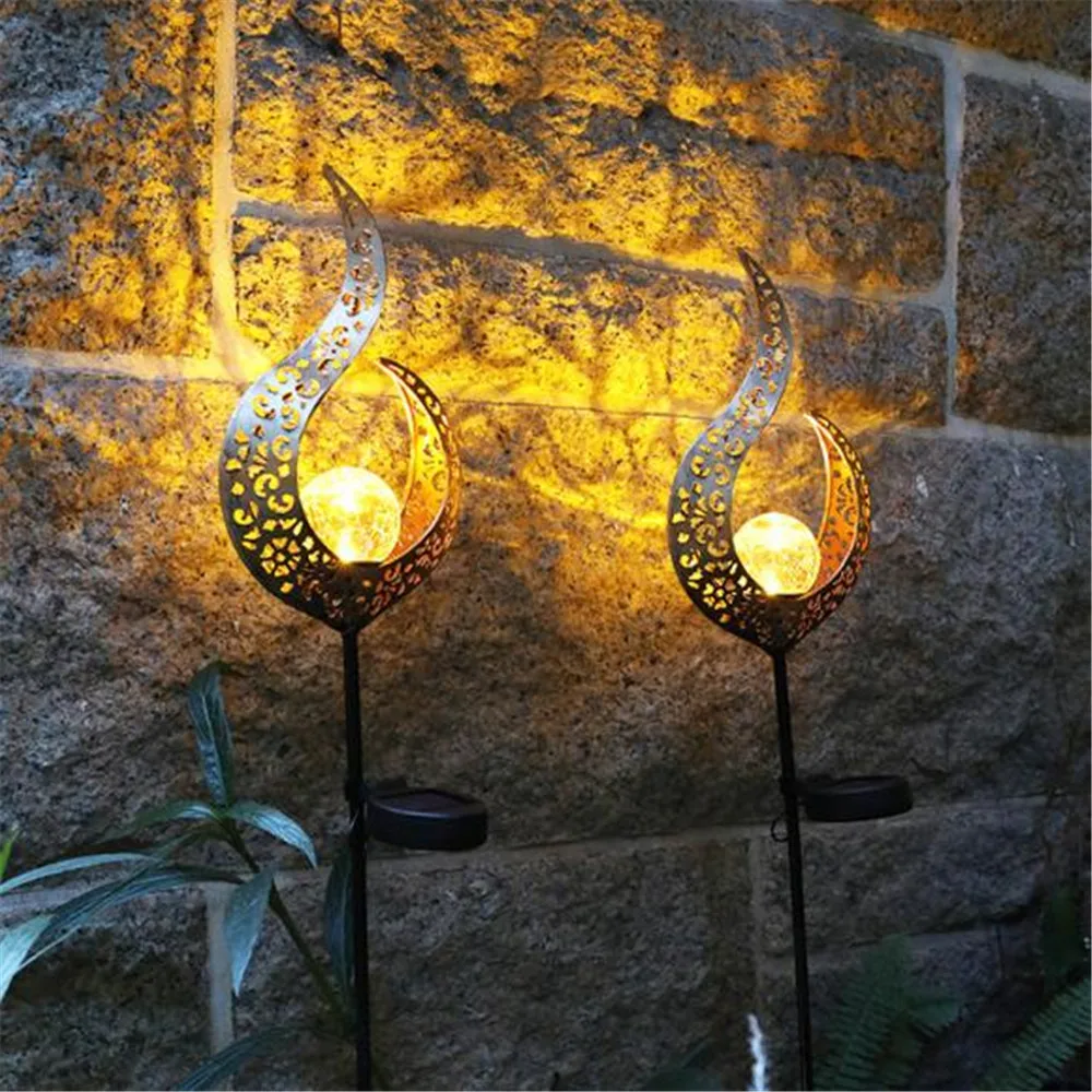 

LED Solar Lawn Lamp Waterproof Outdoor Garden Lansacape Moon Flame Effect Decorative Light
