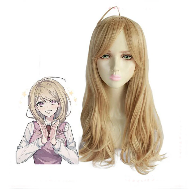 

Anime Danganronpa V3 Kaede Akamatsu Women Long Wig Cosplay Costume Dangan Ronpa Heat Resistant Synthetic Hair Party Wigs