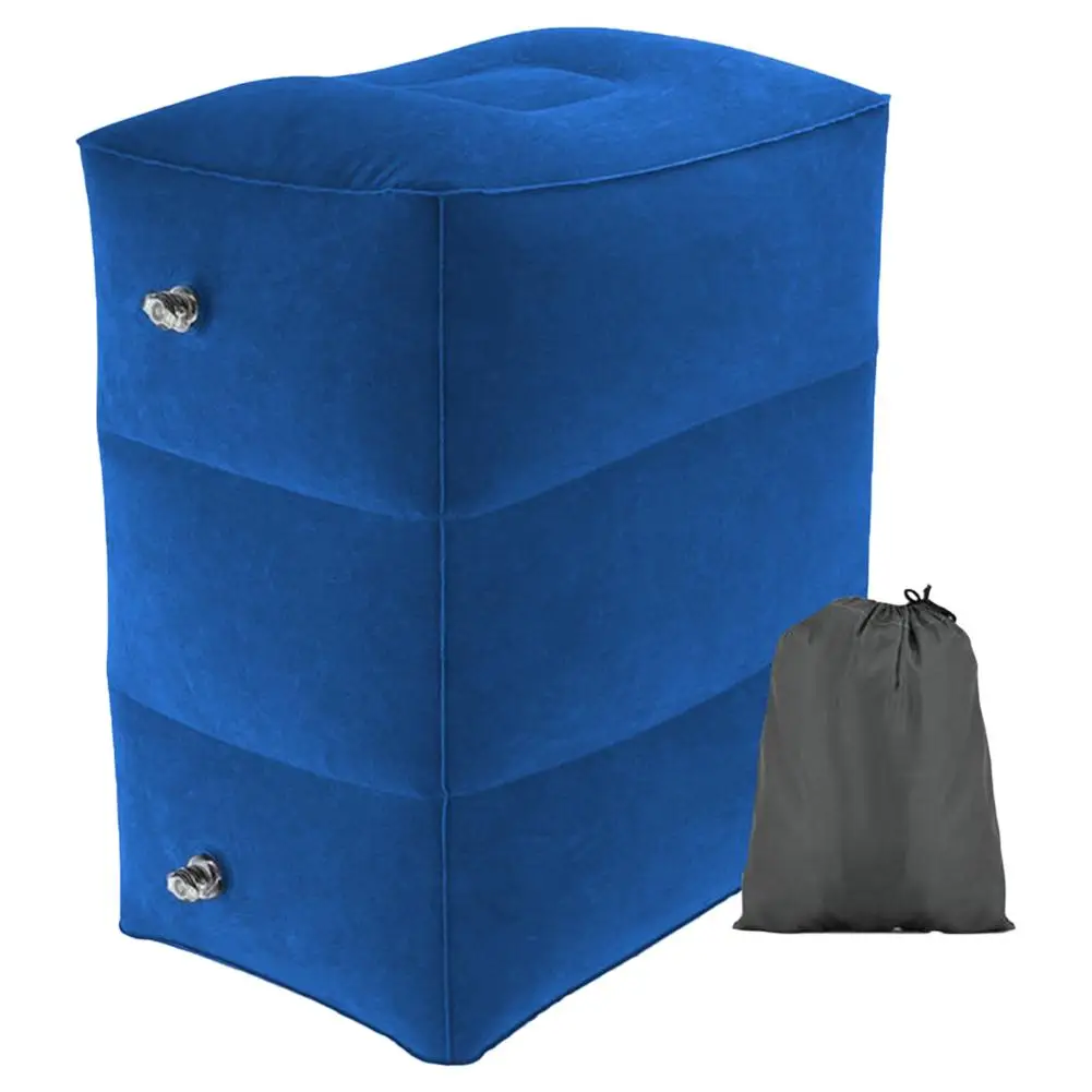 

Newest Flocking Travel Inflatable Foot Pad Footstool Aircraft Warm Foot Stepping Mat Folding Adjustable Foot Stool For Travel
