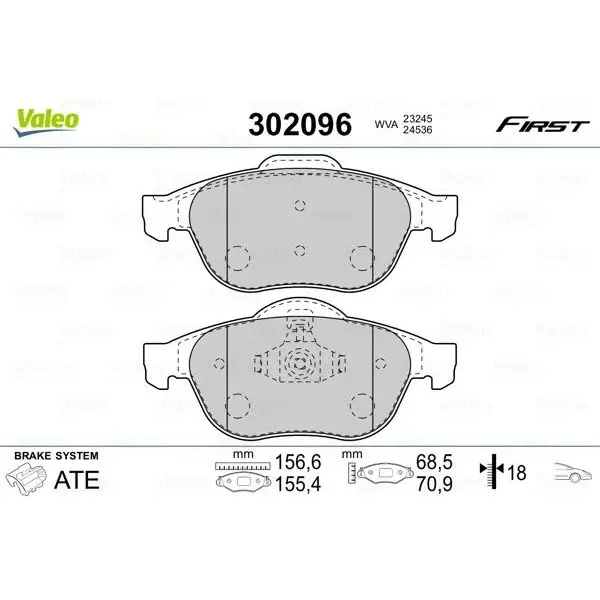 Колодки тормозные дисковые передн RENAULT SCENIC 03.04- WVA23245