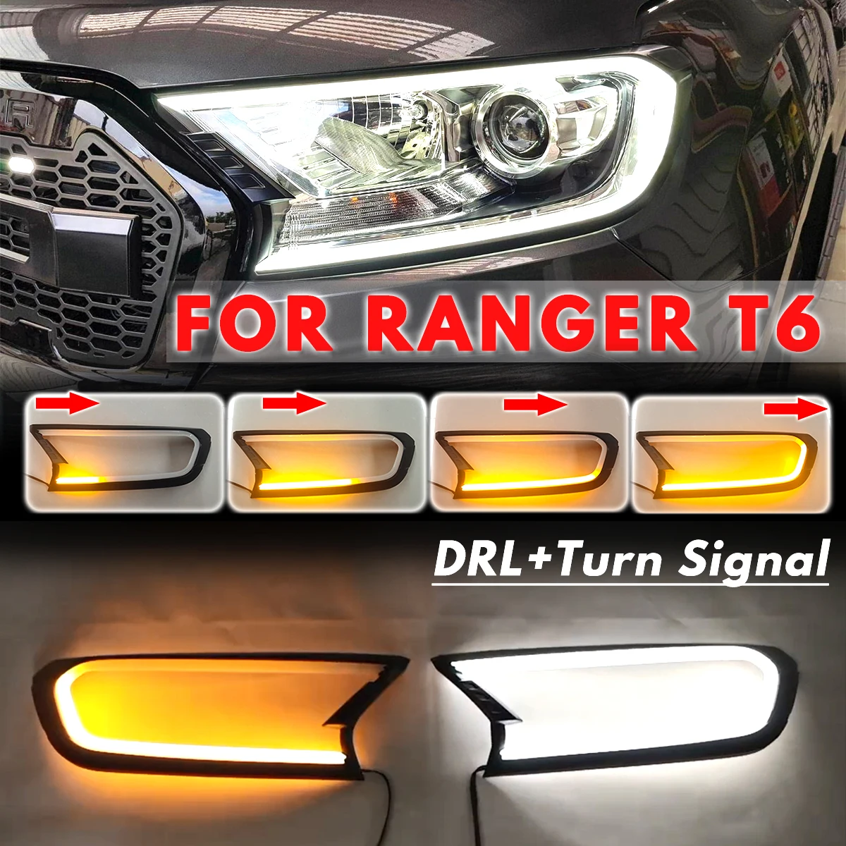 2 шт. светодиодные передние крышки для FORD RANGER T6 WILDTRAK 2015 2016 2017 2018 ABS|Абажуры| |