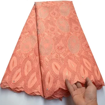 

High Quality Swiss Voile Laces In Switzerland Cotton African Dry Cotton Lace Fabric Nigerian Man Voile Lace 5Yards Ki141