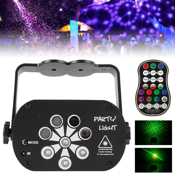 

8Hole RGBW LED Disco Light Projector DJ Laser Light with Controller Moving Head Party Lamp for Wedding Party KTC Bar Accessories