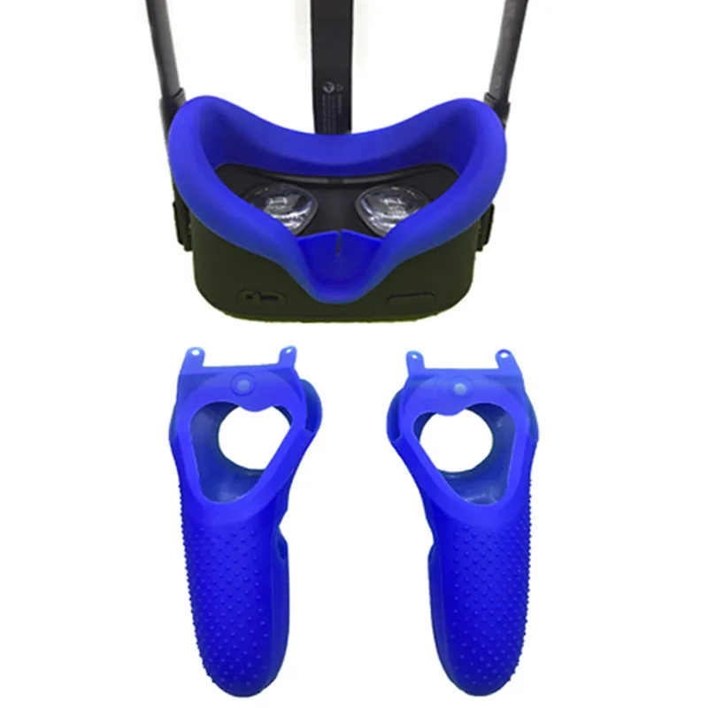 3-piece set Силиконовый чехол-ручка для контроллера, защитный чехол, противоскользящая Противоударная оболочка, игровые аксессуары для Oculus Quest, гарнитура VR - Цвет: 3-piece set