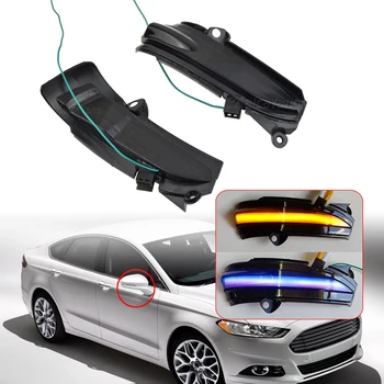 

Dynamic Blinker For Ford Fusion Mondeo 4th Gen. 2014-2018 Side Wing Rearview Mirror Indicator Yellow Blue LED Turn Signal Light