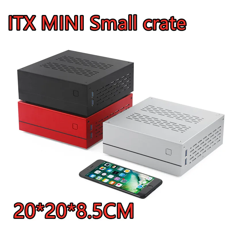 

Free Shipping horizontal type ITX MINI Industrial control HTPC Small crate chassis 55mm Dissipate heat Aluminum shell