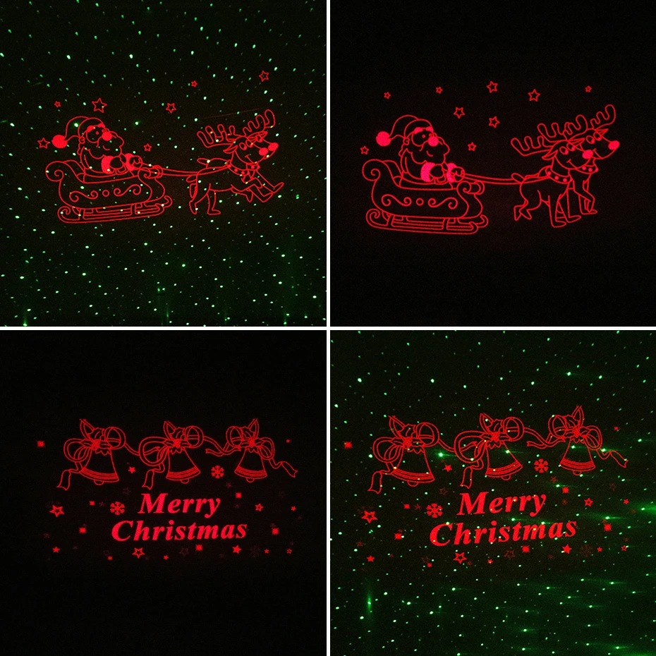GODEA Рождественский лазерный Светильник проектор движения красный Merry Christmas Лось сани анимация зеленый статическая звезда водонепроницаемые уличные фонари