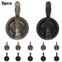 5 Pcs Hangers Hooks Zinc Alloy Bronze Cloth Coat Bag Hat Wall Hanging Hooks Kitchen Bathroom Robe Racks with Screws