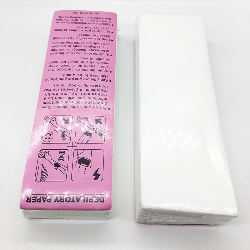 Depilatory Wax Strip Paper Hair Removal Wax Hair Removal Tool Beauty Wax 100 Pcs Nonwoven Wax Paper Neck Arm Leg Face Body Hair Removal Epilator Beauty Salon