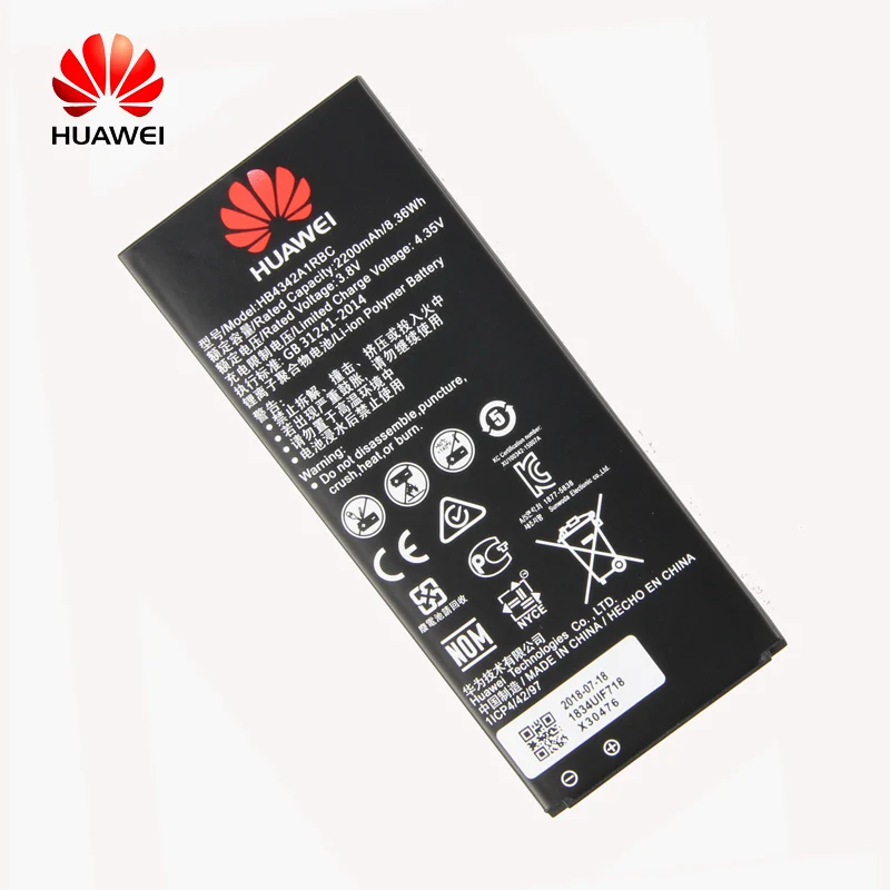 Оригинальный HB4342A1RBC 2200 мАч аккумулятор для телефона Huawei Ascend 5 + Y6 SCL TL00 CUN U29 honor 4A 5A LYO