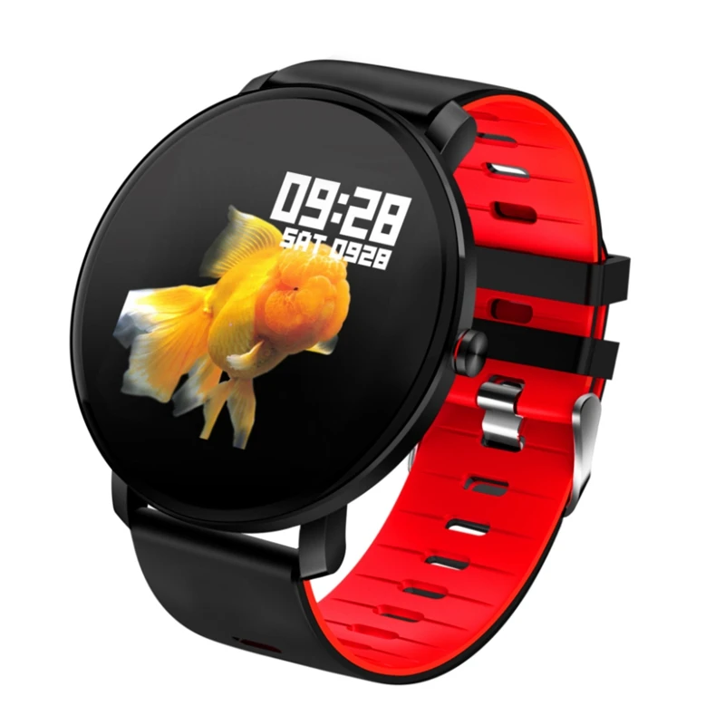 Red FULL-K9 Смарт-часы Bluetooth спортивный браслет измеритель сердечного ритма открытый шагомер - Цвет: Red