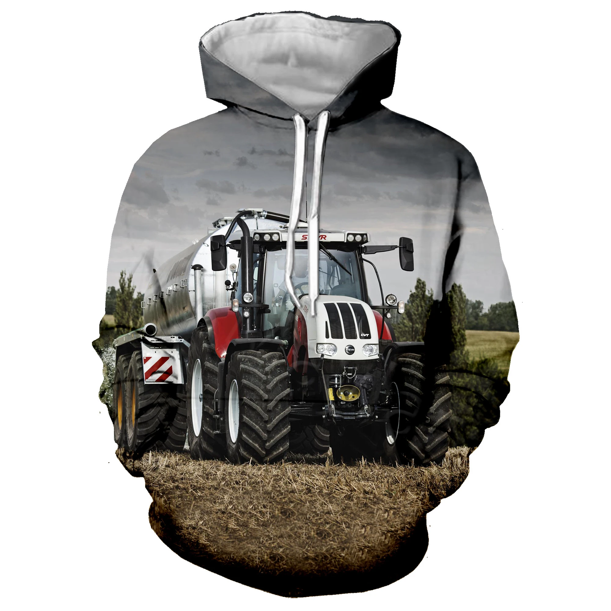 2021 autumn and winter car tractor pattern 3D printing cool jacket men and women hip-hop sweatshirt unisex