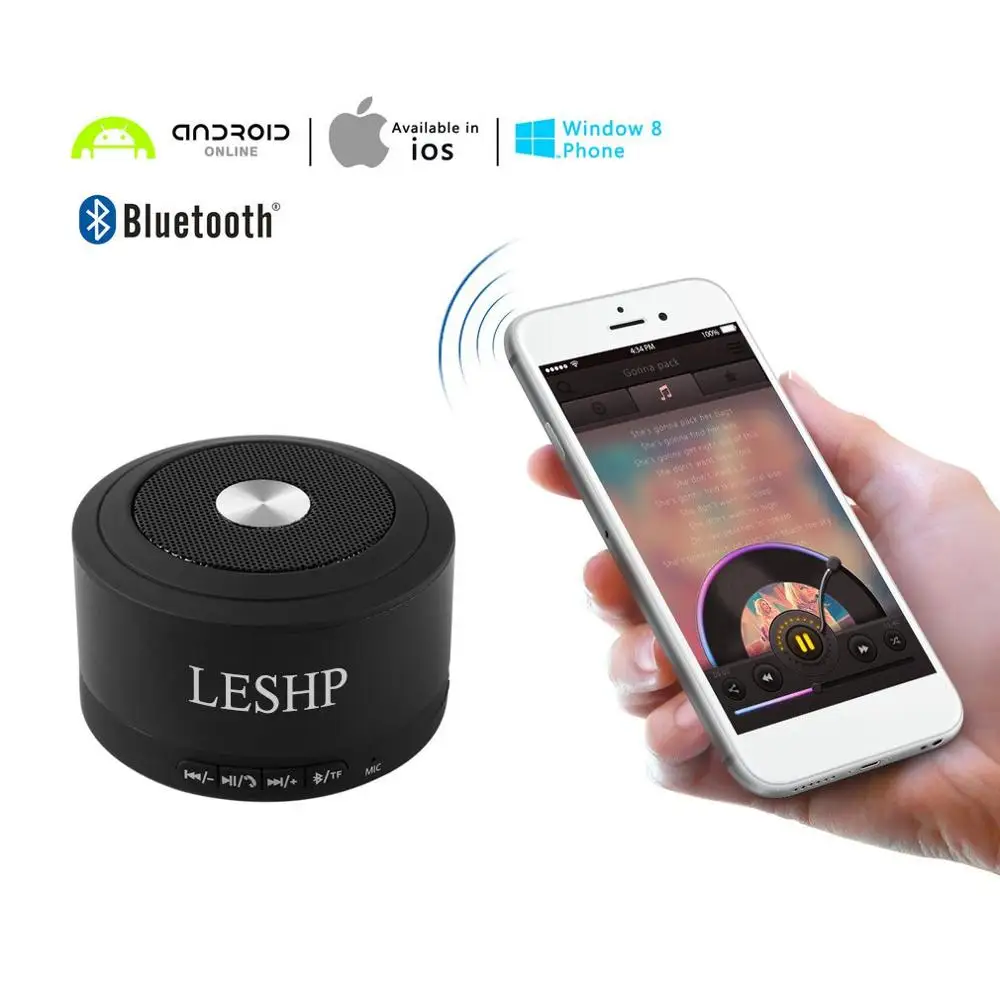 LESHP Mini Portable Speaker Wireless 3.0 3W 5VUSB / DC charging port Built-in Mic & LED Lights for Cell phones Computers | Красота и