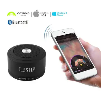 

LESHP Mini Portable Speaker Wireless 3.0 Speaker 3W 5VUSB / DC charging port Built-in Mic & LED Lights for Cell phones Computers