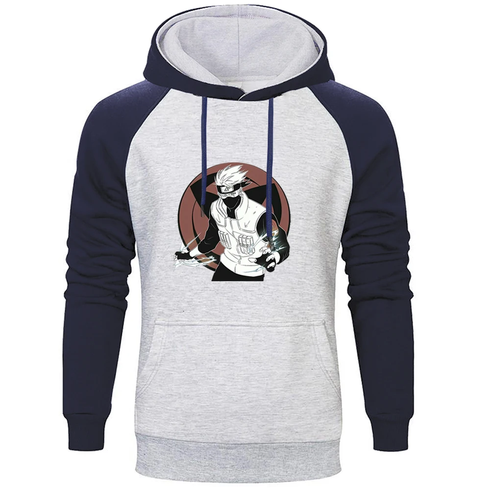 Толстовка мужская с капюшоном брендовый свитшот в японском стиле аниме какаш