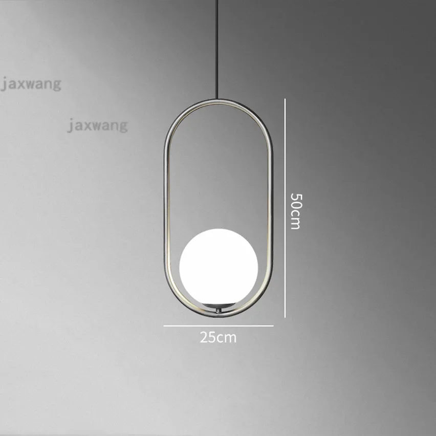 Современный Овальный стеклянный светодиодный подвесной светильник, скандинавские круглые шаровые люстры, промышленные Ретро подвесные барные лампы, свет, фиксированная столовая - Цвет корпуса: C sliver D25cm