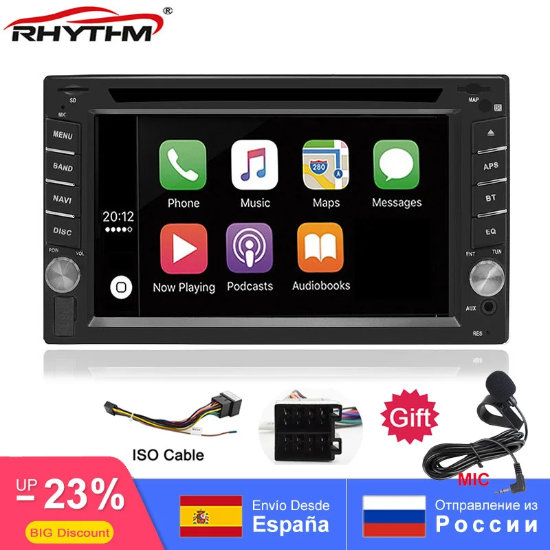 Автомобильный DVD радиоприемник универсальный Автомагнитола carplay стерео In Dash FPS