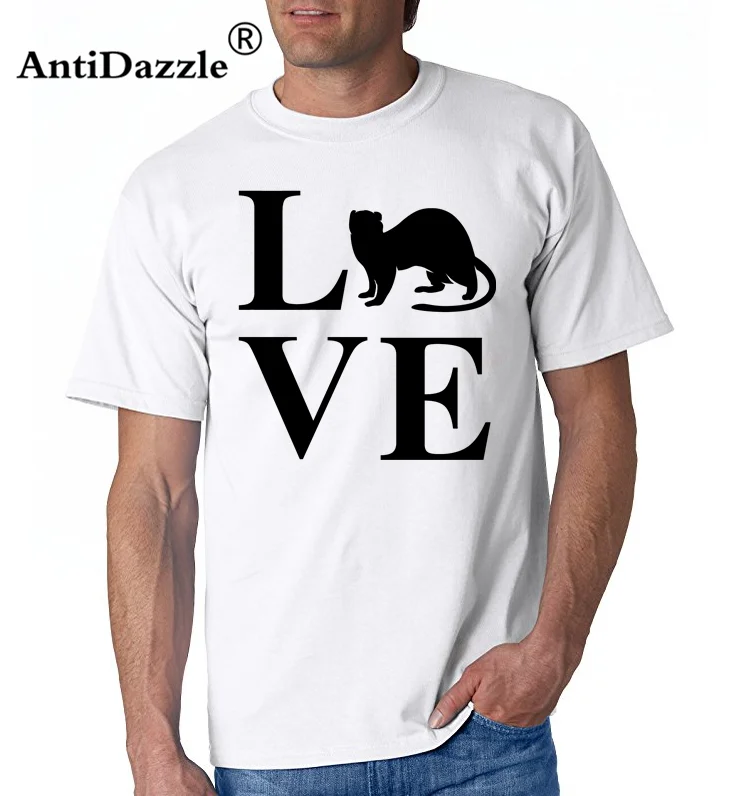 

Ferret Love Funny Male T-Shirts 100%Cotton O-Neck Brand Clothing TShirt Oversize Short Sleeve Art Tees Shirts For Men