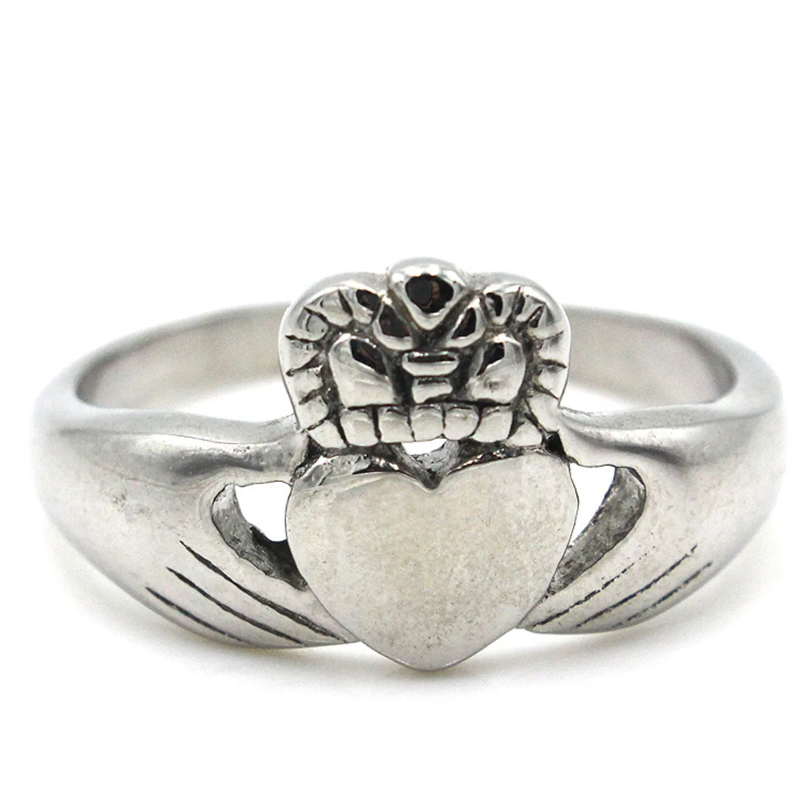 Mens Claddah Rings Stainless Steel Celtic Irish Traditional Symbol Jewelry Punk Style Hands Heart Crown Shape Classic Design