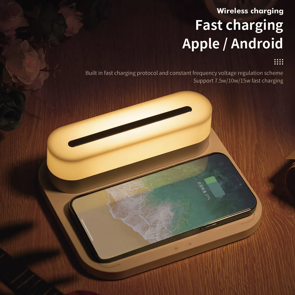 Multifunctional wireless charger desktop night light desk lamp watch headset mobile phone fast | Мобильные телефоны и