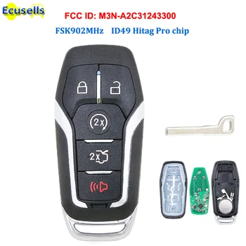 

4+1/5 Button Smart Remote Key FSK902 MHz ID49 chip For Ford Fusion Explorer edge Mustang F150 F250 2017 2018 M3N-A2C31243300