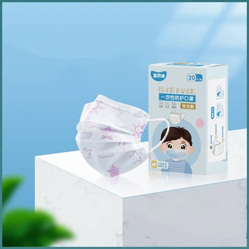 

20PCS Disposable Children Mouth Mask 15*9cm Kid Face Mask Fits 3-15 Year Old Boys Girls 3 Layers Anti-Virus PM 2.5 Mascarilla