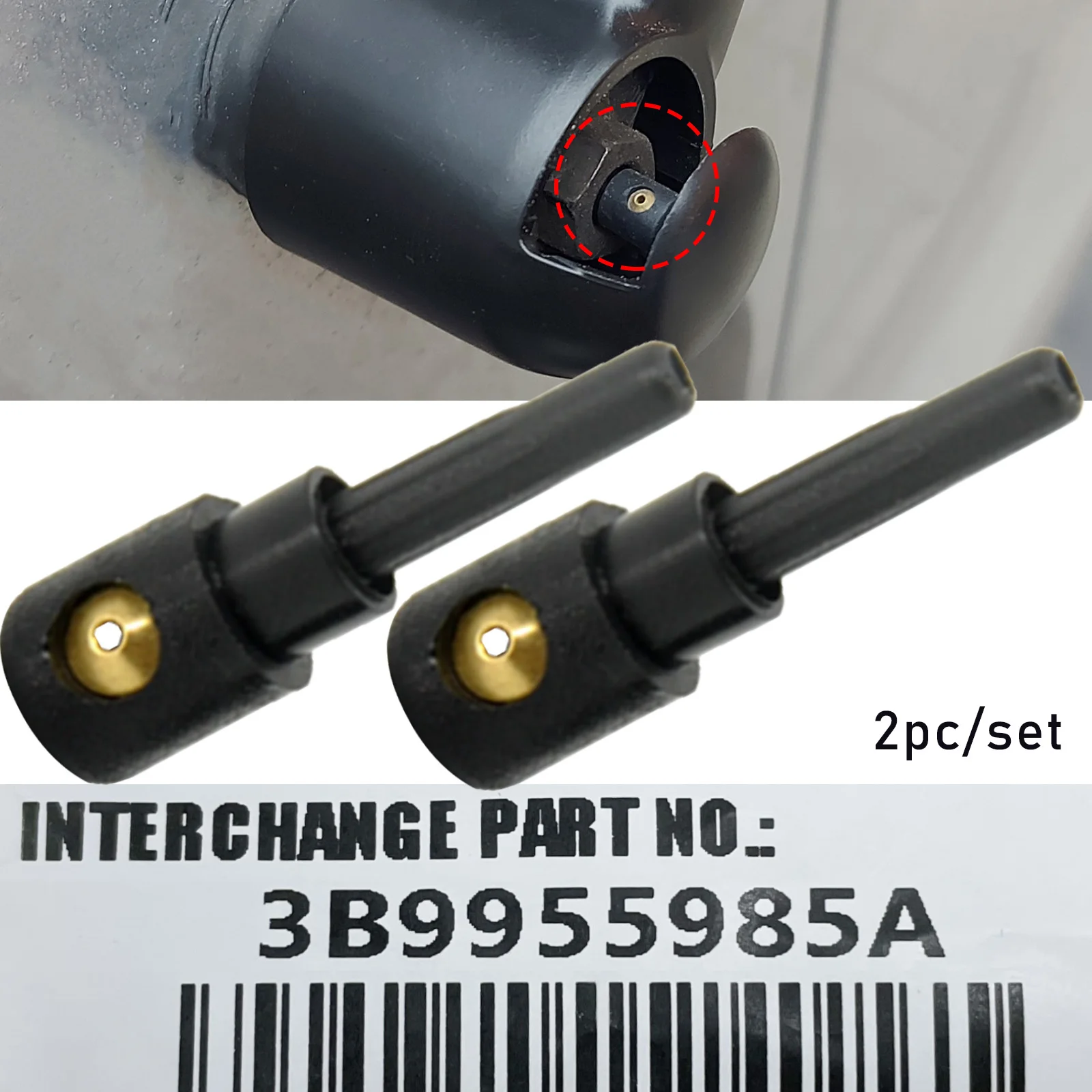 

Rear Windscreen Wiper Nozzle Washer Jet 2PCS For VW Skoda Audi Seat Replacement 3B9955985A 3B9 955 985 A Auto Accessories