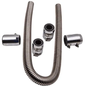 

Steel Radiator Flexible Coolant Water Hose Kit with 4x End Cap Covers