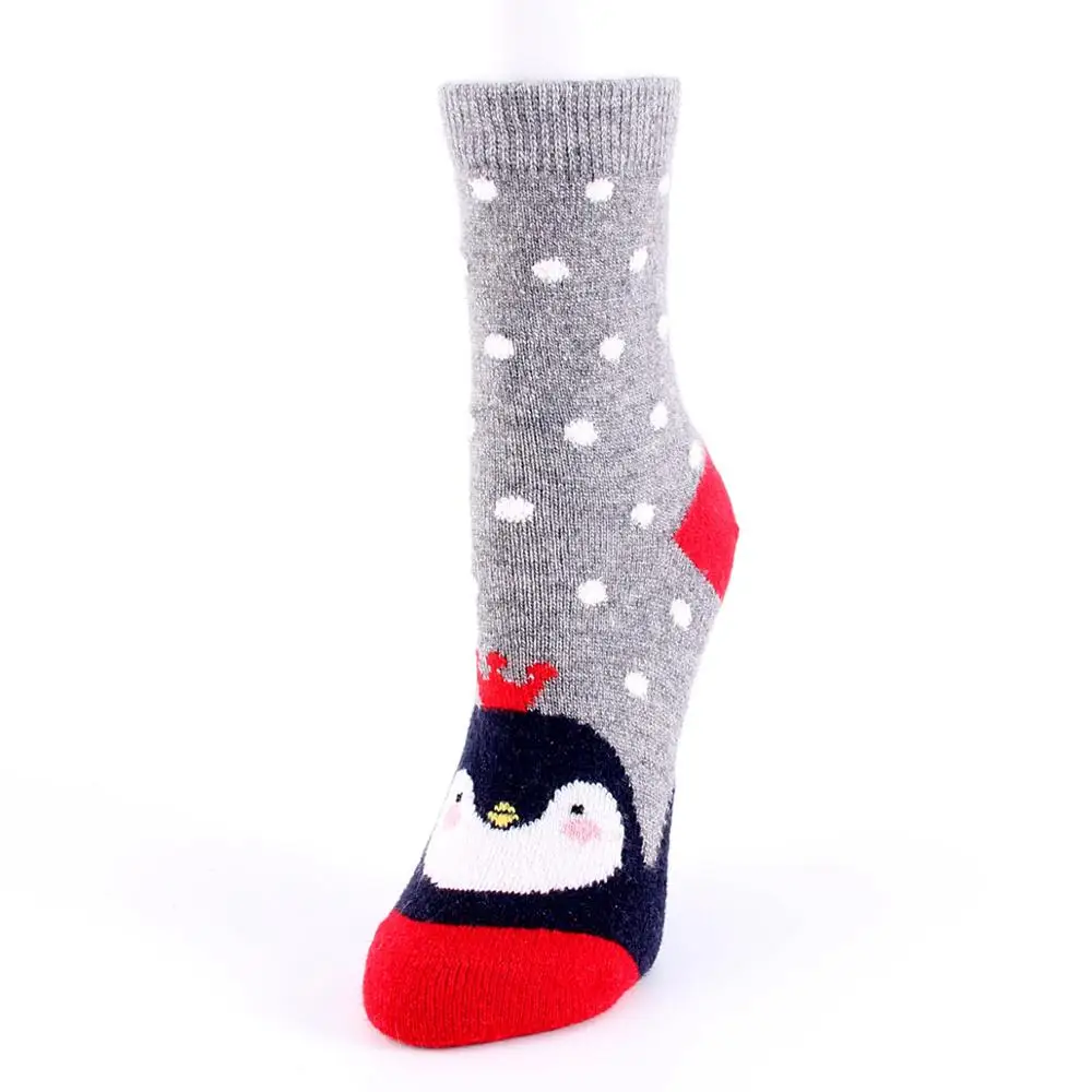 Зимние теплые носки для женщин, простые милые мягкие дышащие жаккардовые Шерстяные Носки с рисунком кота для женщин - Цвет: 12