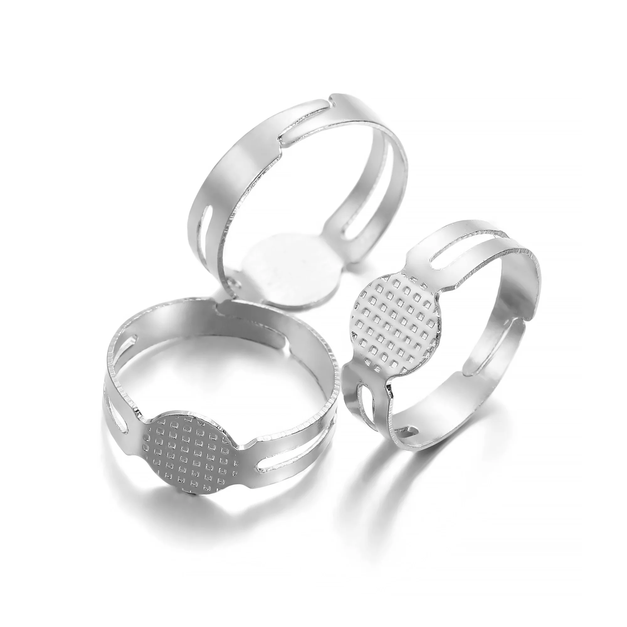 Gold Plated Adjustable Ring Settings for DIY Jewelry Making - 40 Pieces