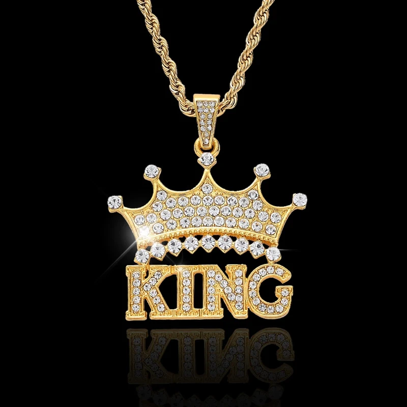 Хип хоп фульл Кинг корона в форме кристаллической бриллиантовой короны Bling Link