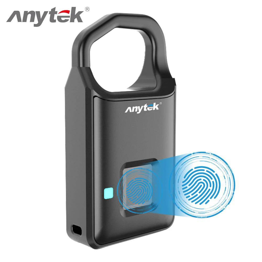 

Anytek Smart Fingerprint Padlock USB Charger Long Stand-by Time 6 Months 0.5S Unlock 10 Fingerprint 80mAh Lithium
