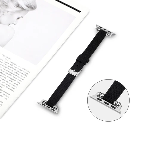 Ремешок для apple watch 4 5 44 мм 40 мм ремешок для часов correa iwatch 42 мм 38 мм нейлоновый браслет наручные часы apple watch 4 аксессуары - Цвет ремешка: black
