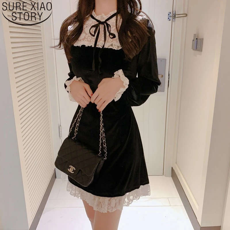 クリスマスパーティードレス女性のレースドレス韓国ミニ黒のドレス22ベルベット長袖vestidoカジュアルファッション服 ドレス Aliexpress クリスマスパーティードレス女性のレースドレス韓国ミニ黒のドレス22ベルベット長袖vestidoカジュアルファッション服 ドレス Aliexpress