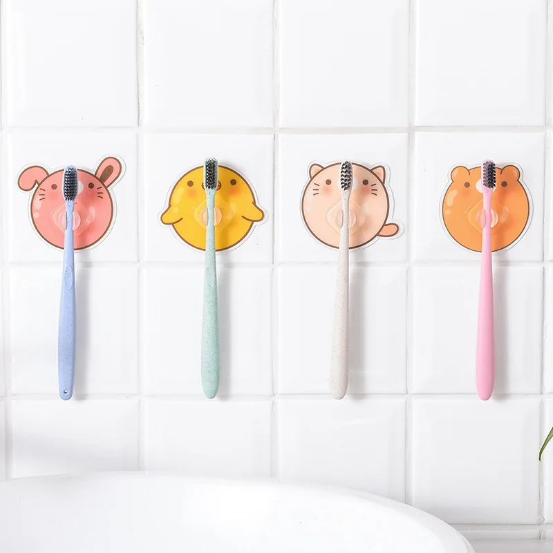 Cartoon Toothbrush Wall Mounted Holder Sucker Bathroom Suction Cup OrganT sa xi 