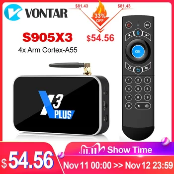 X3 Plus TV BOX Android 9.0 Smart TV Box S905X3 DDR4 RAM 4GB 64GB 2.4G/5G Wifi 1000M Bluetooth 4.2 Set top box 4K HD