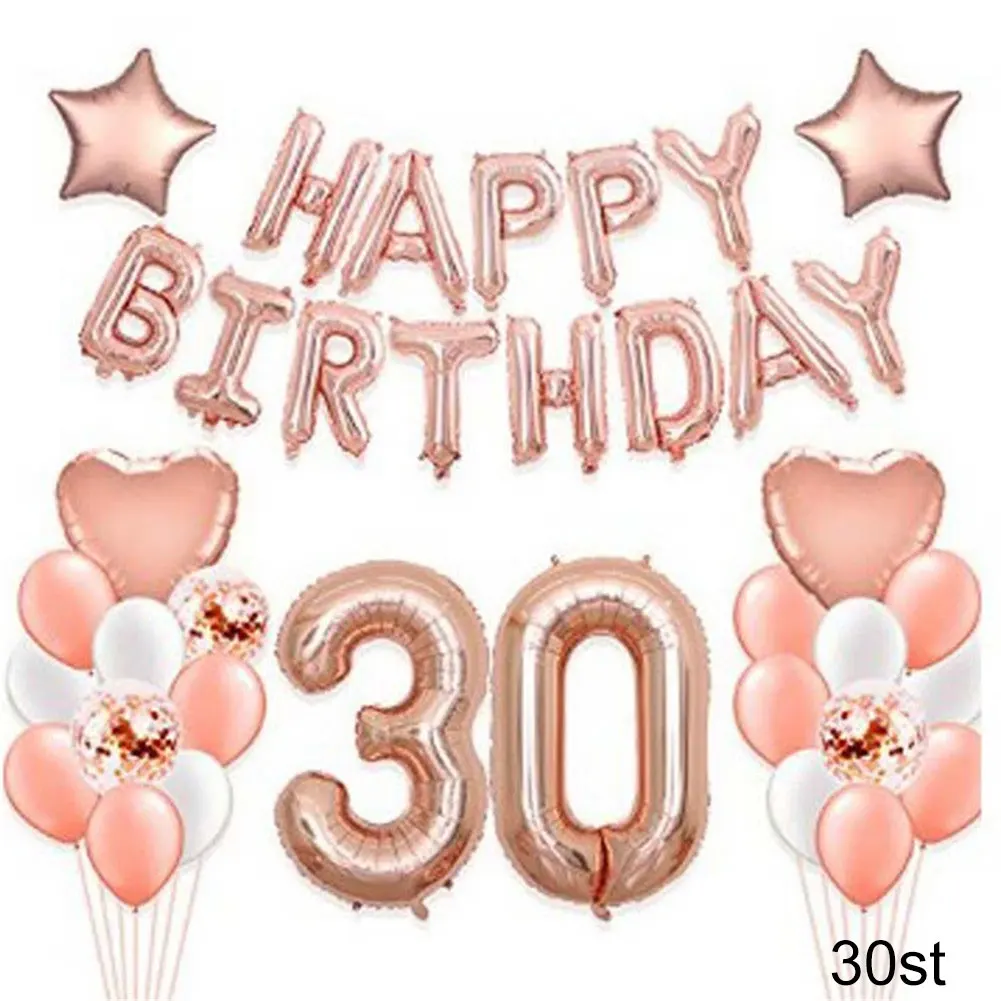 30st package 1 комплект Воздушный шар для вечеринки на день рождения Золотая Роза декор ко дню рождения воздушные шары вечерние поставки SLC88 - Цвет: 30st package