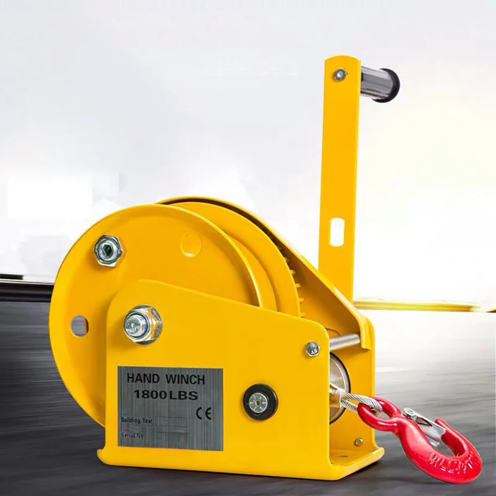 1800LB Hand Crank TwoWay SelfLocking Manual Winch Household Small