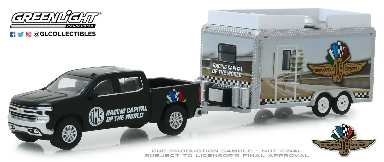 Зеленый свет 1: 64 Chevrolet Silverado и моторный прицеп Игрушечная машина из сплава игрушки для детей литой модельный автомобиль подарок на день рождения