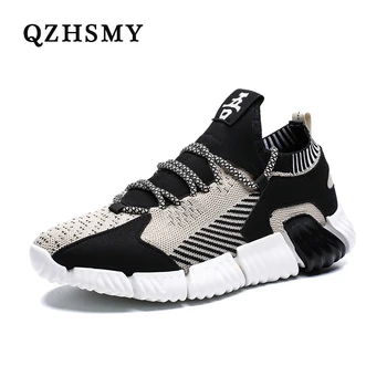 

QZHSMY New Fashion Men Shoes High Quality Sneakers For Man White Mesh Shoes Comfortable Mens Casual Shoe Spring Tenis Masculino