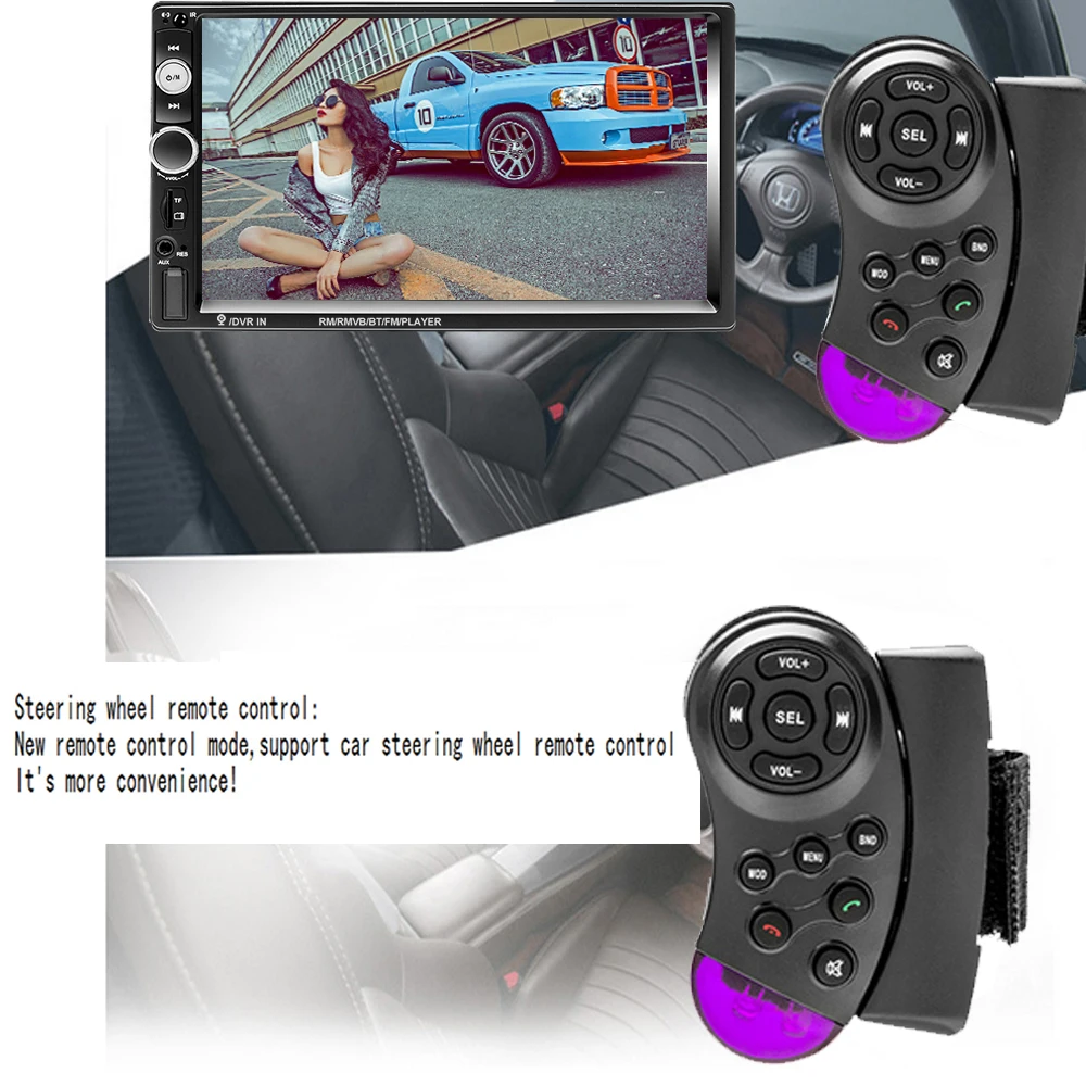 Автомобильный семейный 2 Din Автомобильный Радио " HD Авто аудио автомобильный стерео MP5 плеер сенсорный экран Авторадио Мультимедиа Bluetooth USB TF FM 7010B