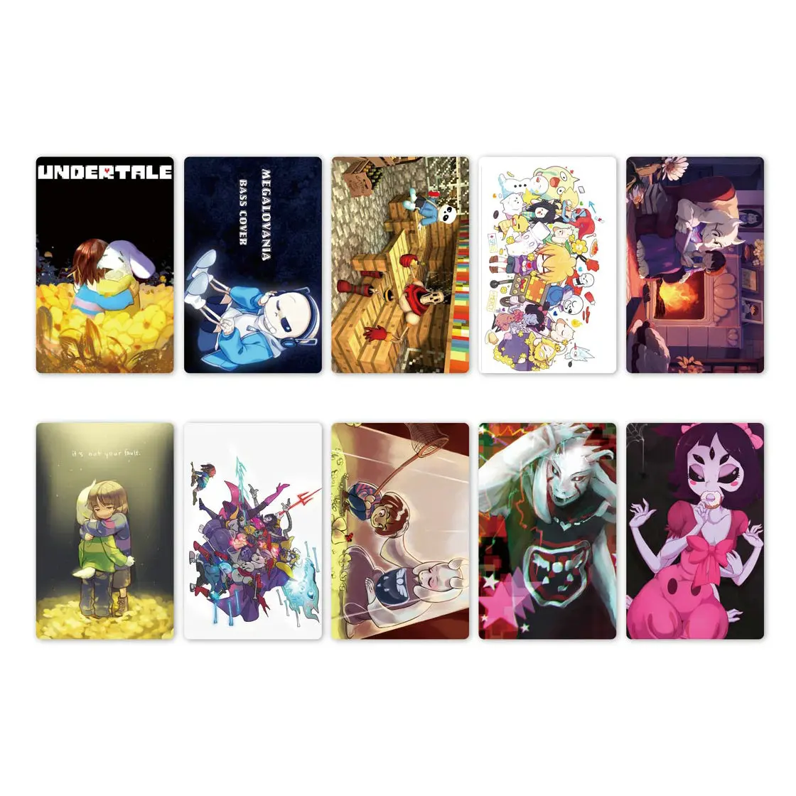 Style 07 10 шт. Горячая игра «Undertale» наклейка для карт s DIY идентификатор автомобиля Водонепроницаемая крапленая карта наклейка Дети стикерные игрушки для детей коллекция подарок - Цвет: Style 07