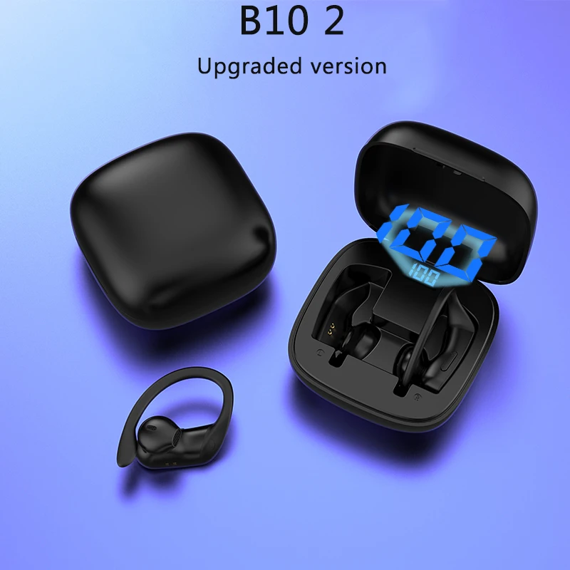 

New Upgrade B10 TWS Wireless Headphone Bluetooth 5.0 Sport Earphone Automatic Pop-up 6D Stereo Headsets Support Wireless Charger