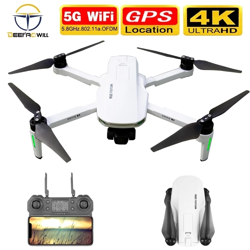 

X1 Pro 4k Professional HD Mechanical Gimbal Camera 5G Wifi Gps System Supports TF Card Distance 1.2km Flight 25 Min Drone Toys